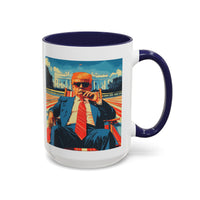 Trump on Lawn Chair in front of  Whitehouse Funny Coffee Mug