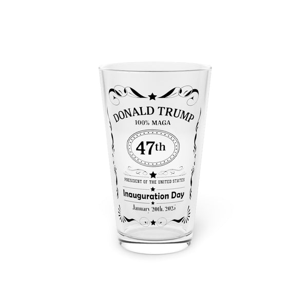 Donald Trump Inauguration 47th President Whiskey Label Pint Glasses (set of 4)