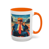 Trump on Lawn Chair in front of  Whitehouse Funny Coffee Mug