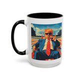 Trump on Lawn Chair in front of  Whitehouse Funny Coffee Mug