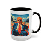 Trump on Lawn Chair in front of  Whitehouse Funny Coffee Mug