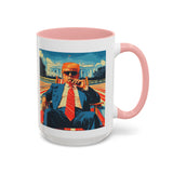 Trump on Lawn Chair in front of  Whitehouse Funny Coffee Mug