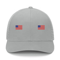 Save America Baseball Hat w/ 2 American Flags Embroidery