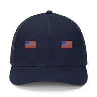 Save America Baseball Hat w/ 2 American Flags Embroidery