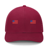 Save America Baseball Hat w/ 2 American Flags Embroidery