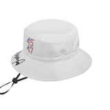 45-47 Bucket Hat with Donald Trump Signature Bill - White