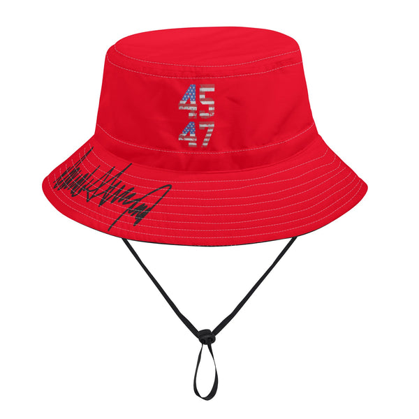 45-47 Trump Bucket Hat Fishing Cap Signature Brim