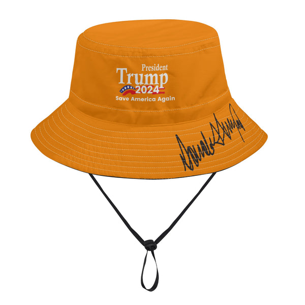 President Trump 2024 Bucket Hat Save America Again Signature Bill