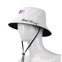 Raised Right Conservative GOP Bucket Hat Summer White Trump Signature on Bill