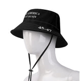 Make America Great Again 45-47 Black Bucket Hat.