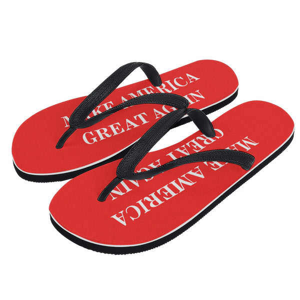 Trump: Make America Great Again Red Mens Flip Flops