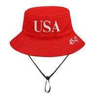 USA 45-47 Bucket Hat Summer Trump Cap Red