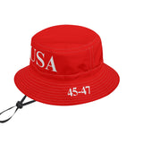 USA 45-47 Bucket Hat Summer Trump Cap Red