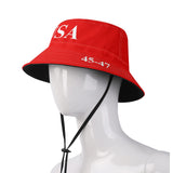 USA 45-47 Bucket Hat Summer Trump Cap Red