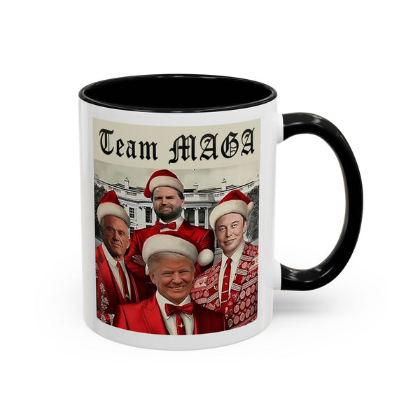 Team MAGA Trump Elon JD RFK Jr Christmas Coffee Mug