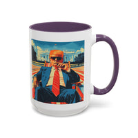 Trump on Lawn Chair in front of  Whitehouse Funny Coffee Mug