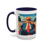 Trump on Lawn Chair in front of  Whitehouse Funny Coffee Mug