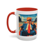 Trump on Lawn Chair in front of  Whitehouse Funny Coffee Mug