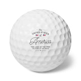 America 'Land of the Free' Patriotic Golf Balls - Set of 6