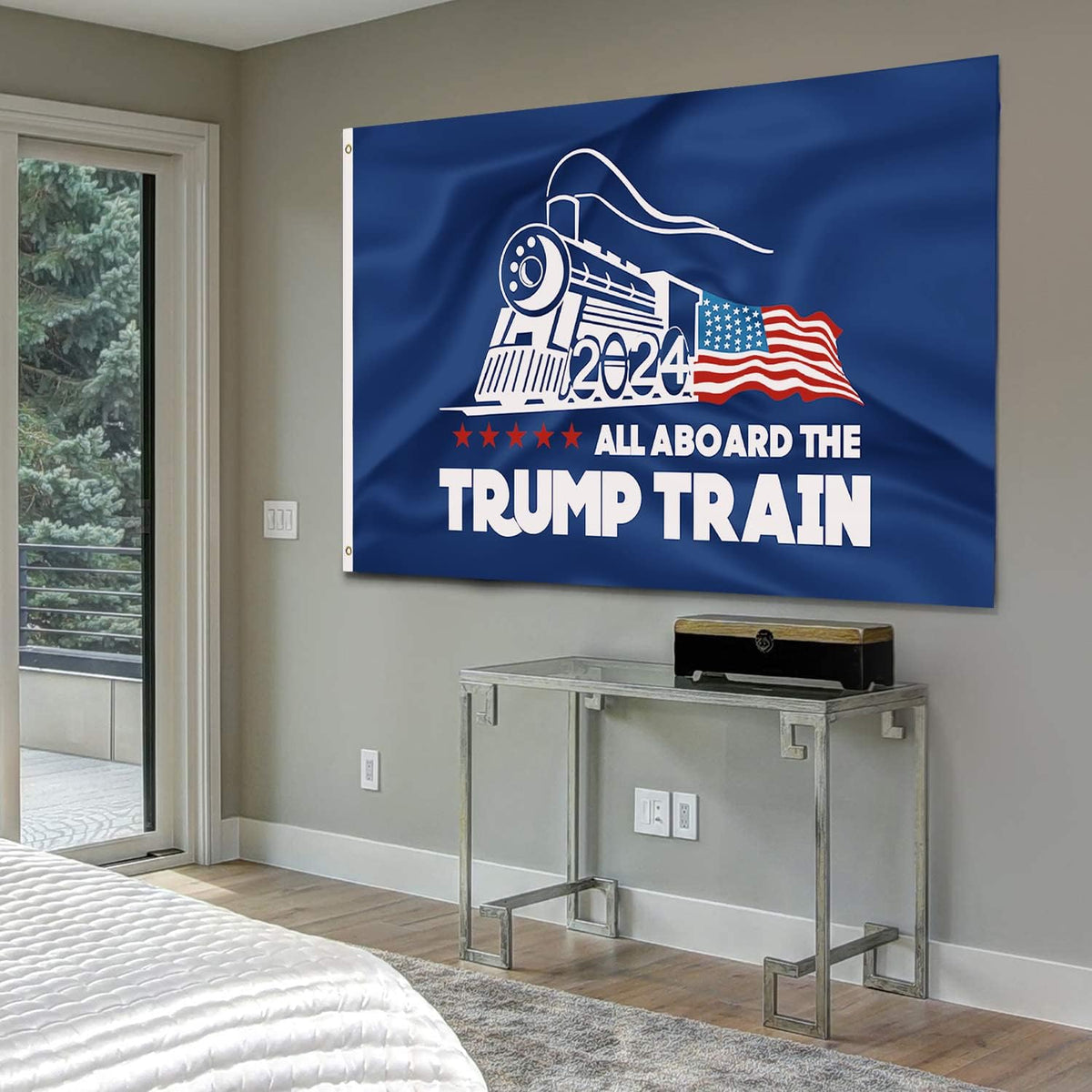 All Aboard The Trump Train 2024 Blue Flag 3 x 5 feet –  officialtrump2024store