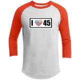 I Love (Heart) 45 (Trump) Raglan Sleeve Shirt