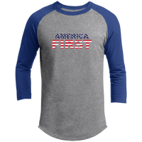 America First Raglan Sleeve Shirt - Trump 2024