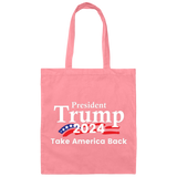 President Trump 2024 Take America Back Canvas Tote Bag