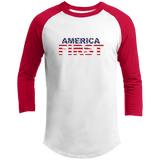 America First Raglan Sleeve Shirt - Trump 2024