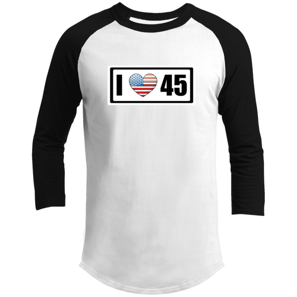 I Love (Heart) 45 (Trump) Raglan Sleeve Shirt