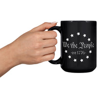 Large Black We The People 1776 Coffee Mug with Stars