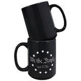 Large Black We The People 1776 Coffee Mug with Stars