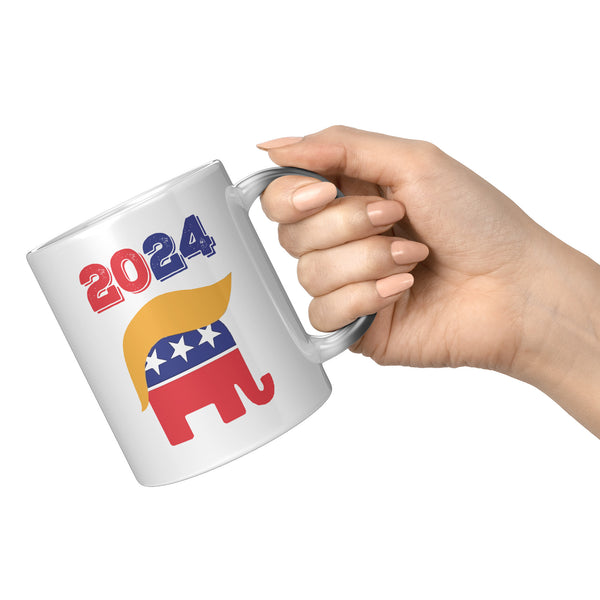Trump Hair GOP Elephant 2024 Mug