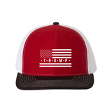 Trump Flag Snapback Trucker Hat with White American Flag