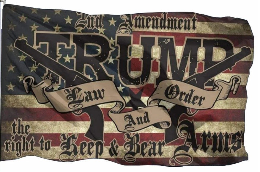 Trump 2nd Amendment Vintage Law and Order Flag – officialtrump2024store